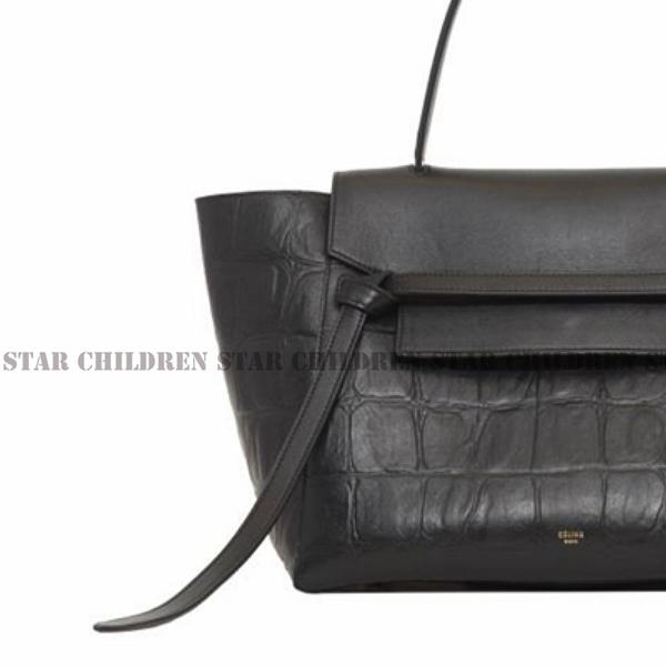 2015SS入荷 稀少 CELINE BeltBagミニ,クロコBlack